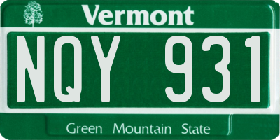VT license plate NQY931