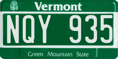 VT license plate NQY935
