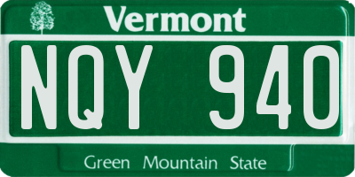 VT license plate NQY940