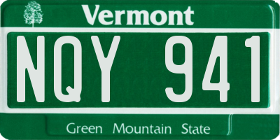VT license plate NQY941