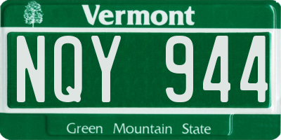 VT license plate NQY944