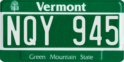 VT license plate NQY945