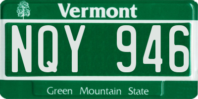 VT license plate NQY946