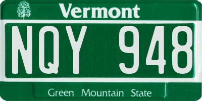 VT license plate NQY948