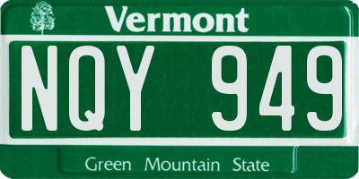 VT license plate NQY949