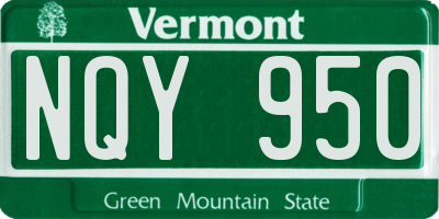 VT license plate NQY950