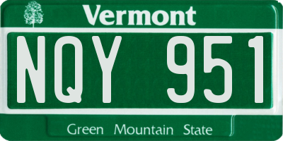 VT license plate NQY951