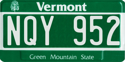VT license plate NQY952