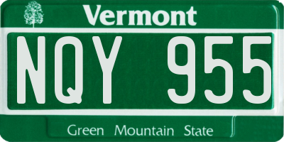 VT license plate NQY955
