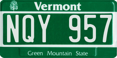 VT license plate NQY957