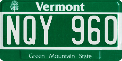 VT license plate NQY960