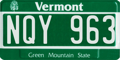 VT license plate NQY963