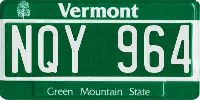 VT license plate NQY964