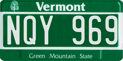 VT license plate NQY969