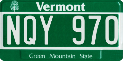 VT license plate NQY970
