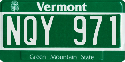 VT license plate NQY971