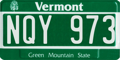 VT license plate NQY973