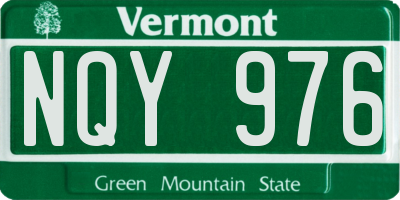 VT license plate NQY976