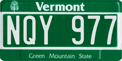 VT license plate NQY977