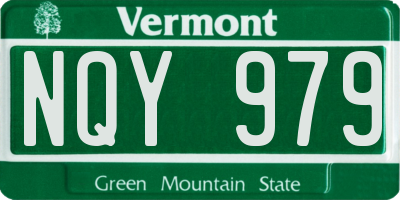VT license plate NQY979