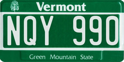 VT license plate NQY990