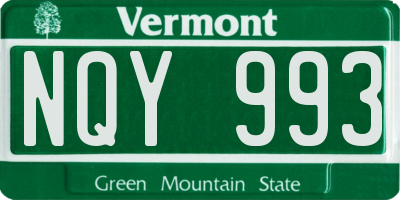 VT license plate NQY993