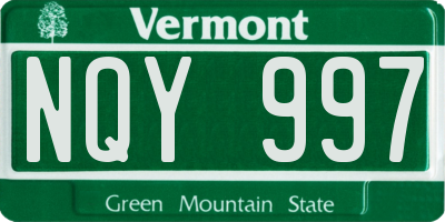 VT license plate NQY997