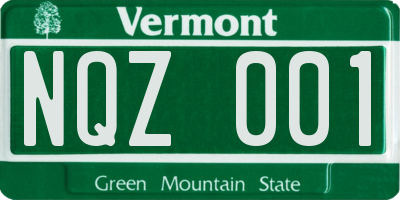 VT license plate NQZ001