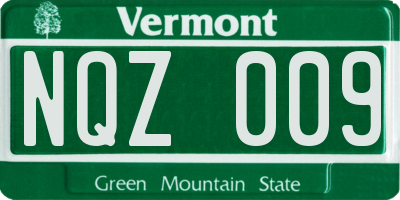 VT license plate NQZ009