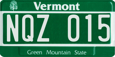 VT license plate NQZ015