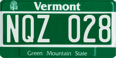 VT license plate NQZ028