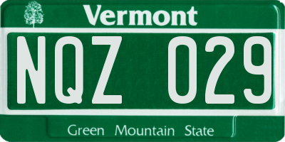 VT license plate NQZ029