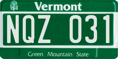 VT license plate NQZ031