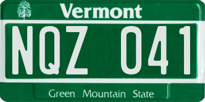 VT license plate NQZ041