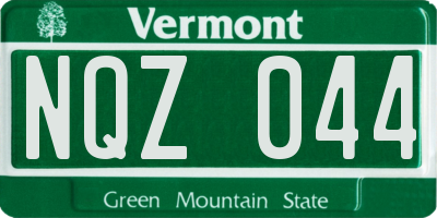 VT license plate NQZ044