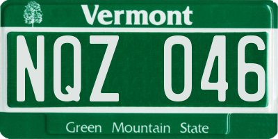 VT license plate NQZ046