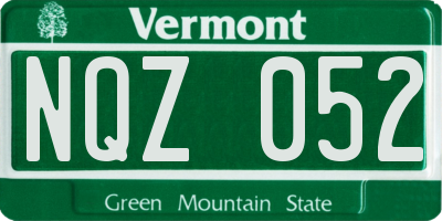 VT license plate NQZ052