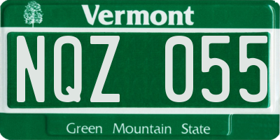VT license plate NQZ055