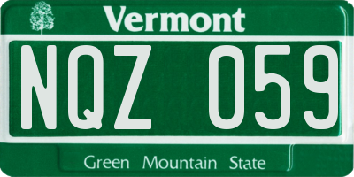 VT license plate NQZ059