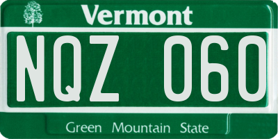VT license plate NQZ060