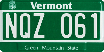 VT license plate NQZ061