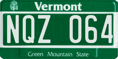 VT license plate NQZ064
