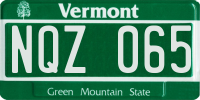 VT license plate NQZ065