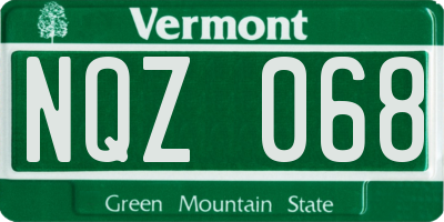 VT license plate NQZ068