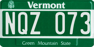 VT license plate NQZ073