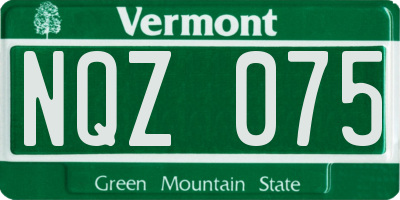 VT license plate NQZ075
