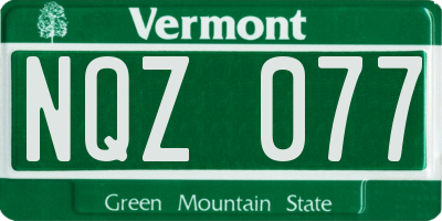 VT license plate NQZ077