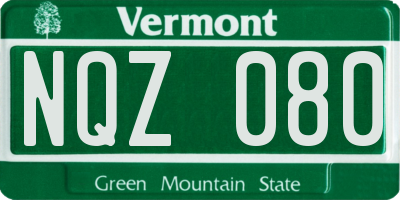 VT license plate NQZ080