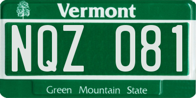 VT license plate NQZ081