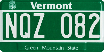 VT license plate NQZ082